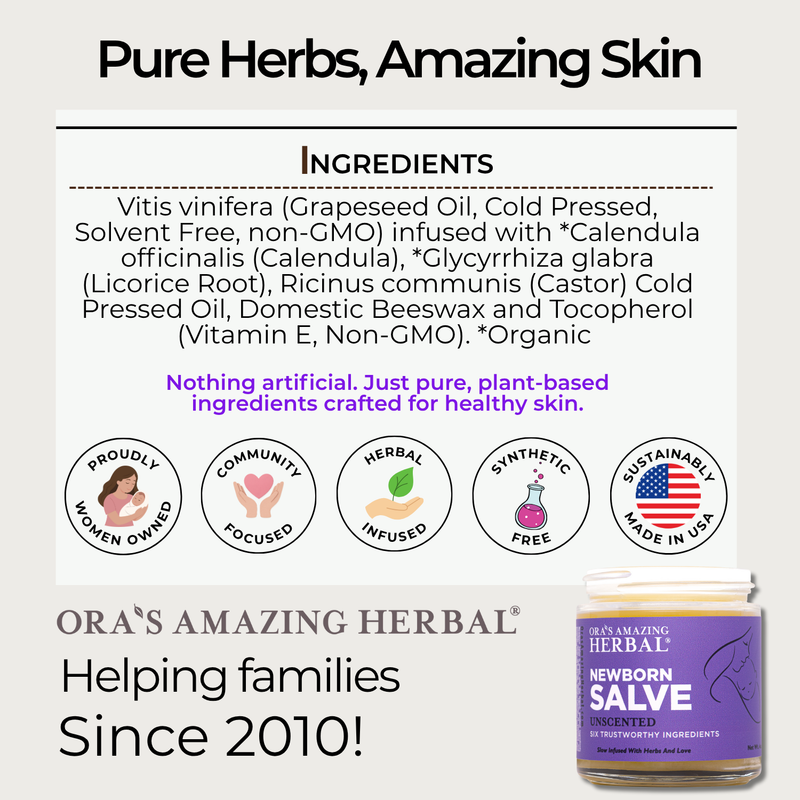 Ora's Amazing Herbal Newborn Salve, Calendula Ointment For Babies