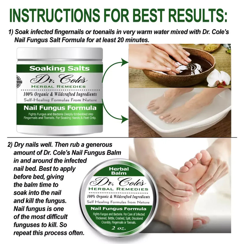 COLEHERBALS LLC 13 - Dr. Cole's Organic Nail Fungus Salts Formula Herbal White Smoke
