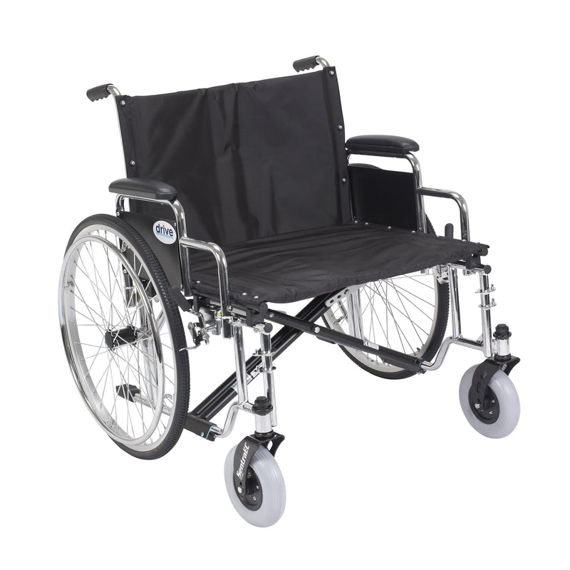 RIO Medical Supplies Sentra EC Heavy Duty Extra Wide Wheelchair, Detachable Desk Arms, 26" Seat