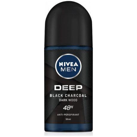 Nivea Nivea Deep Black Carbon Dark Wood Roll On Antiperspirant For Men 48 Hour 50 Ml Antiperspirant