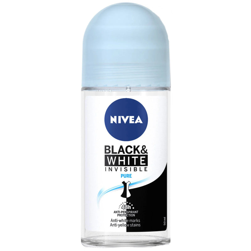 Nivea Nivea Black & White Invisible Pure 48h 5in1 Anti-Perspirant Roll-On 50ml Anti-Perspirant Roll-On