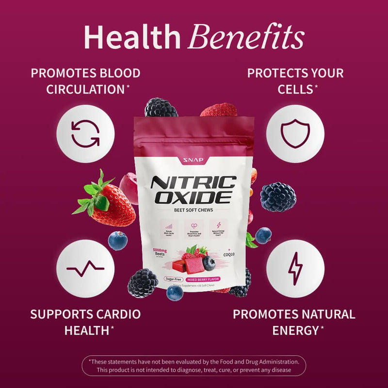 Snap Supplements Nitric Oxide Beet Soft Chews - Buy 2, Get 1 Free!