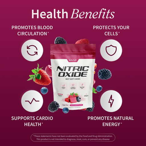 Snap Supplements Nitric Oxide Beet Soft Chews - Buy 2, Get 1 Free!