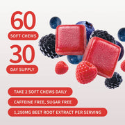 Snap Supplements Nitric Oxide Beet Soft Chews Light Gray
