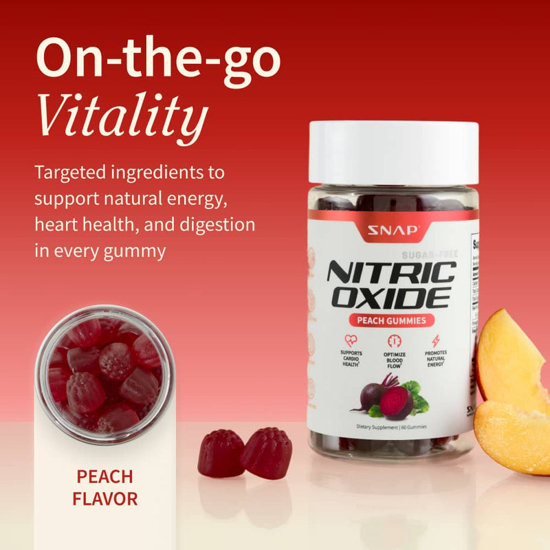 Snap Supplements Nitric Oxide Gummies - Peach Flavor