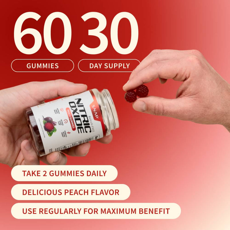 Snap Supplements Nitric Oxide Gummies - Peach Flavor