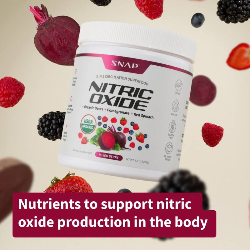 Snap Supplements 3 NO2 Beets + 1 Free Container + Free Shaker + Free E-Book