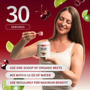 Snap Supplements Nitric Oxide Organic Beets - Cherry Lime Flavor