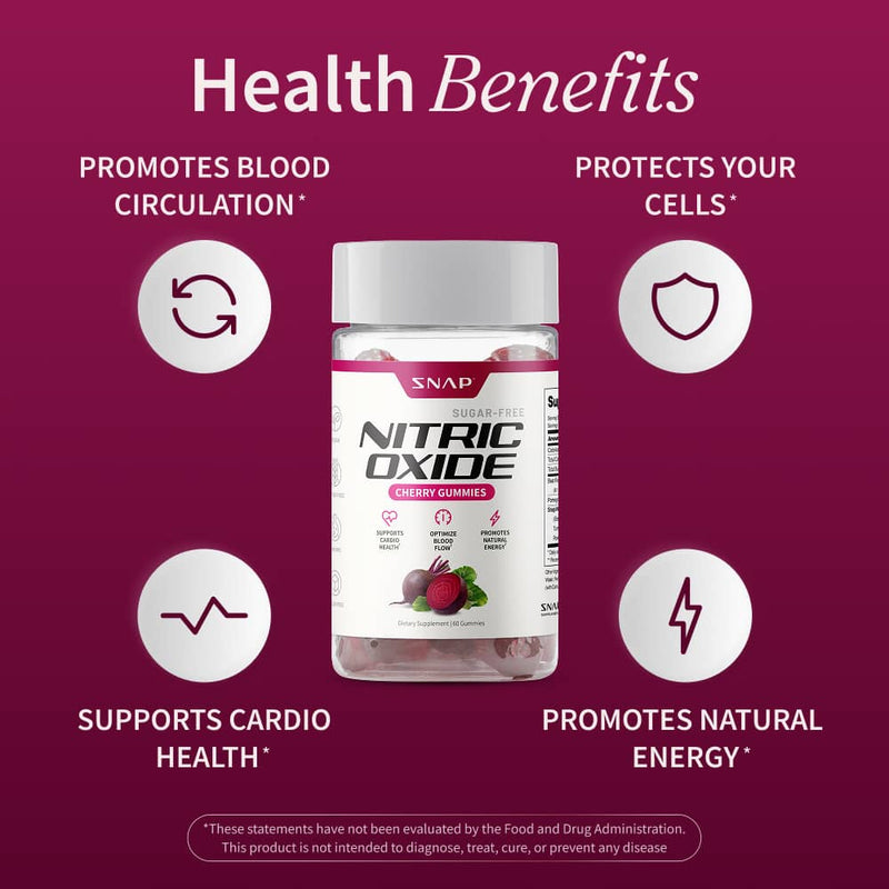 Snap Supplements Nitric Oxide Gummies - Cherry Flavor - Buy 3 Get 2 FREE!