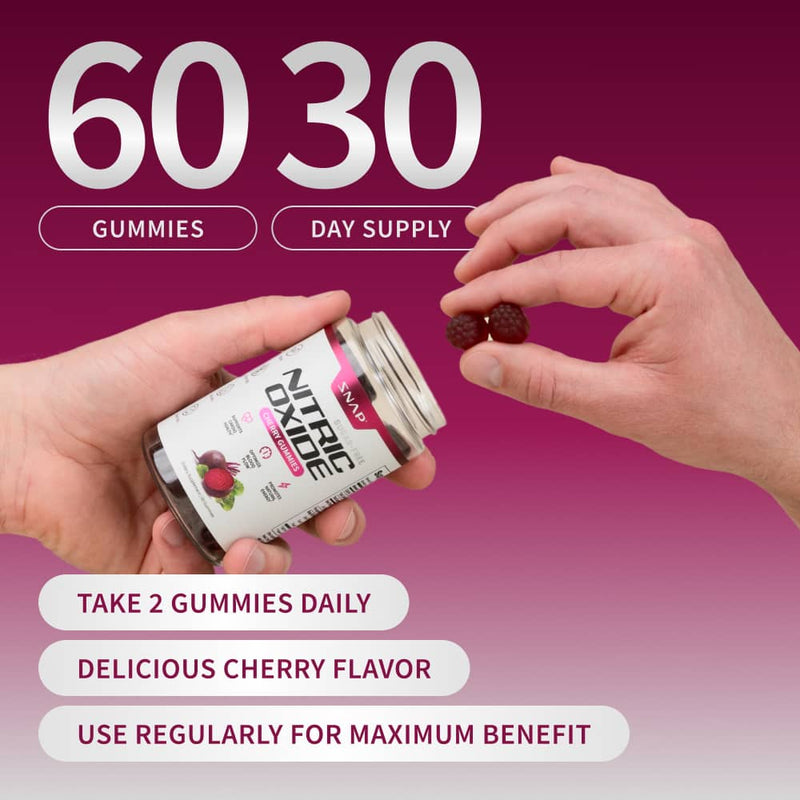 Snap Supplements Nitric Oxide Gummies - Cherry Flavor - Buy 3 Get 2 FREE!