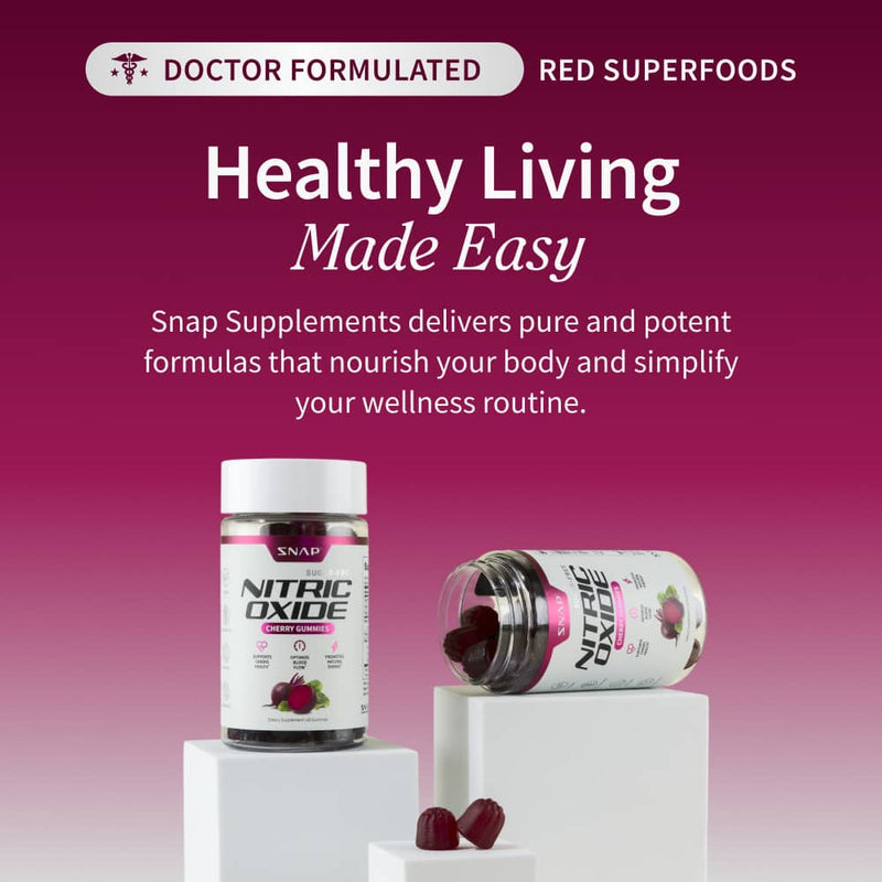 Snap Supplements Nitric Oxide Gummies - Cherry Flavor - Buy 3 Get 2 FREE!