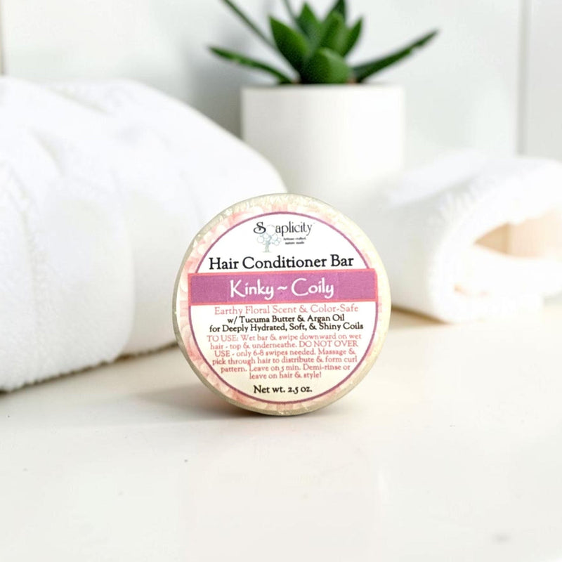 Soaplicity Kinky Coily Hair Conditioner Bar Hair Conditioner Bar White Smoke