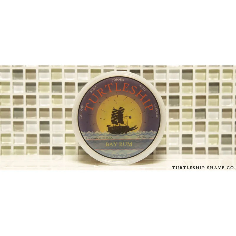 0 Turlteship Shave Cop. Bay Rum Shaving Soap 4 Oz Shaving Cream