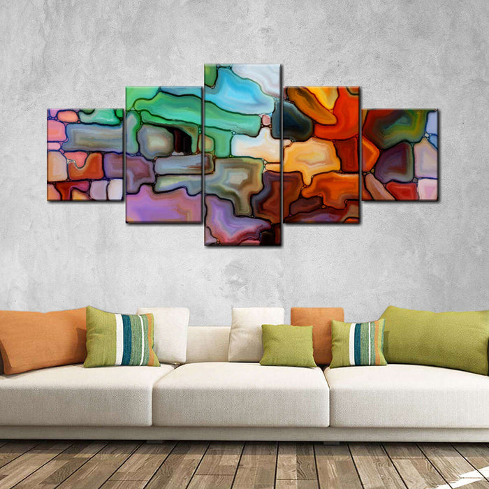 Abstract Fused Glass Wall Art