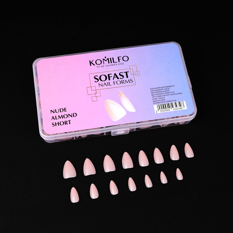 nbmsupply KOMILFO SOFAST NAIL FROMS NUDE ALMOND SHORT, 360 PCS 456075