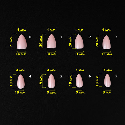 nbmsupply KOMILFO SOFAST NAIL FROMS NUDE ALMOND SHORT, 360 PCS 456075