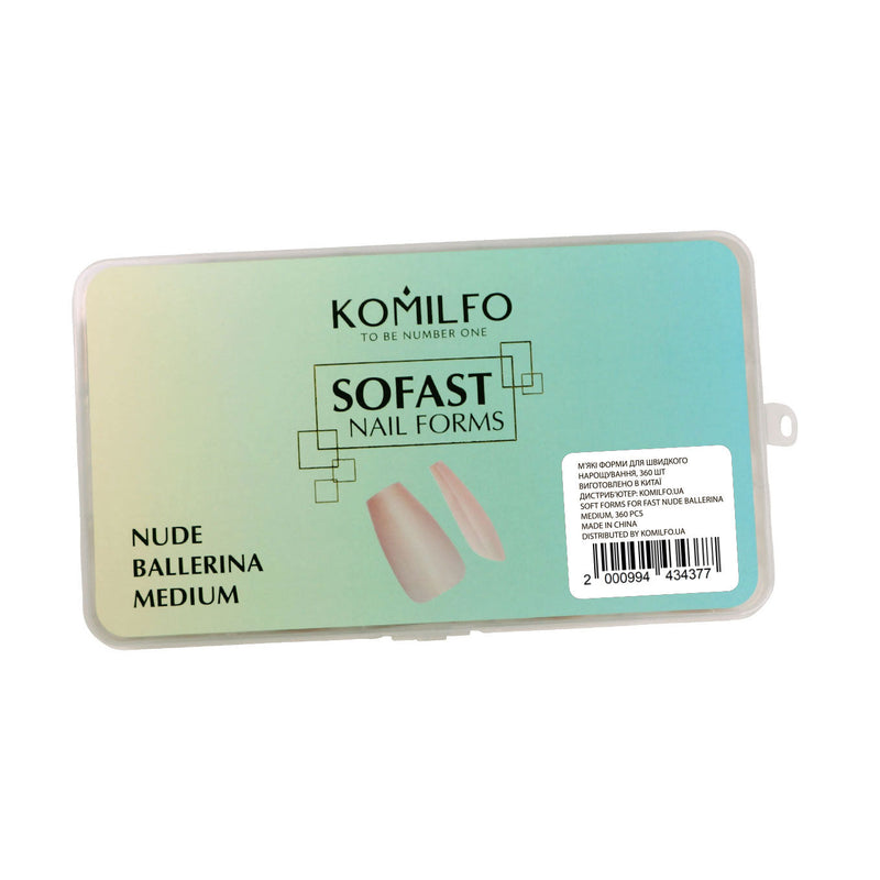 nbmsupply KOMILFO SOFAST NAIL FROMS NUDE BALLERINA MEDIUM, 360 PCS 456078