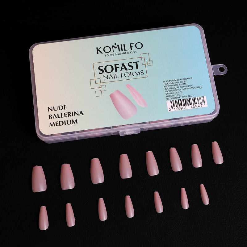 nbmsupply KOMILFO SOFAST NAIL FROMS NUDE BALLERINA MEDIUM, 360 PCS 456078
