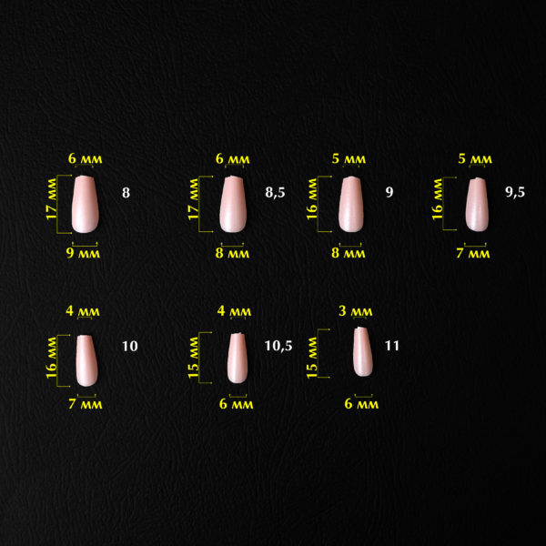 nbmsupply KOMILFO SOFAST NAIL FROMS NUDE BALLERINA SHORT, 360 PCS 456077
