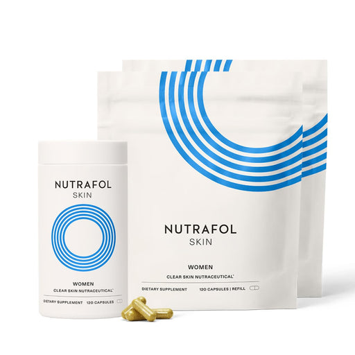 Nava Beauty Nutrafol Clear Skin Nutraceutical Acne Supplement 3-Month Supply White Smoke