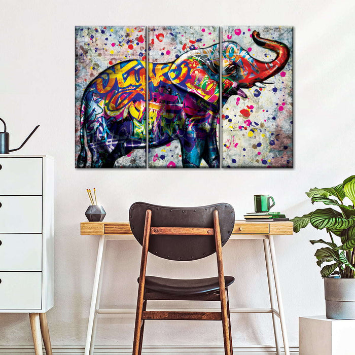 Epic Colorful Elephant Wall Art