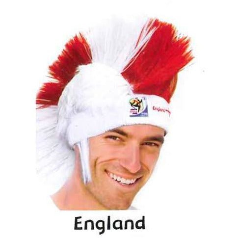 VIP Extensions Soccer Fan Mohawk Wig Hat - Vintage Collectible Official FIFA World Cup (14 Countries) Fan Wig