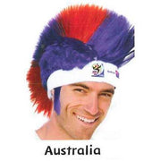 VIP Extensions Soccer Fan Mohawk Wig Hat - Vintage Collectible Official FIFA World Cup (14 Countries) Fan Wig