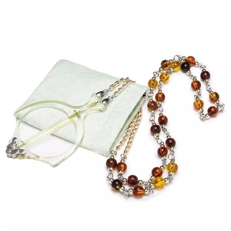 eyekeeper.com One Hand Hold Reading Glasses with Chain Foldable Readers R153 Eyeglasses