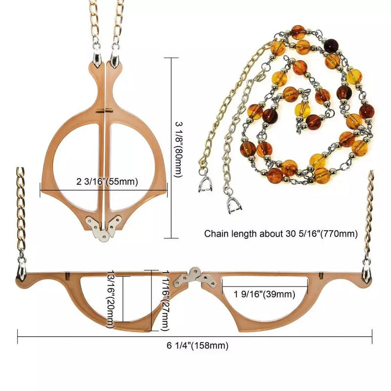 eyekeeper.com One Hand Hold Reading Glasses with Chain Foldable Readers R153 Eyeglasses