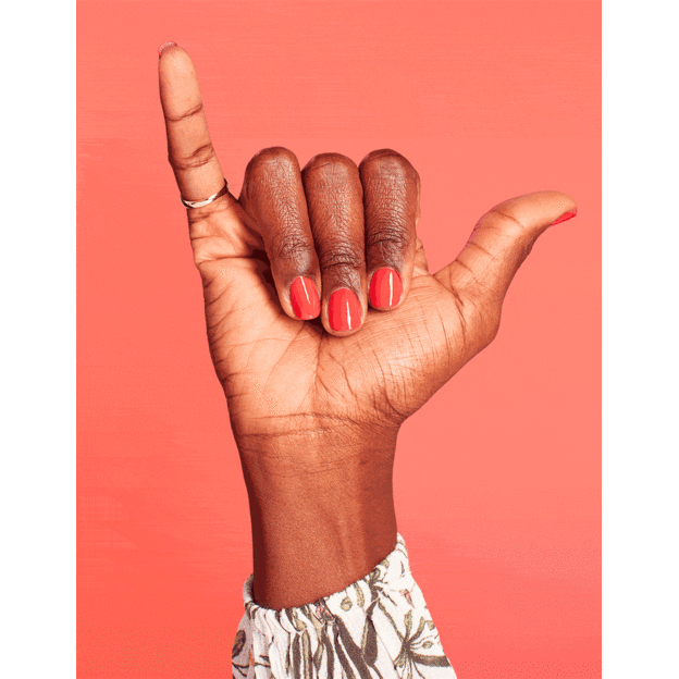 hand with nail polish on