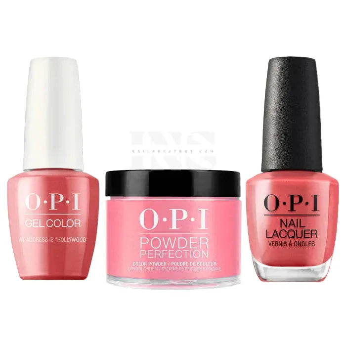 OPI Trio - My Address Is Hollywood T31 Dip: 1.5 oz | Gel: 0.5 oz | Lacquer: 0.5 Oz.