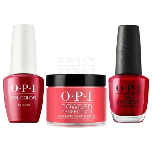 OPI Trio - Red Hot Rio A70 Dip: 1.5 oz | Gel: 0.5 oz | Lacquer: 0.5 Oz