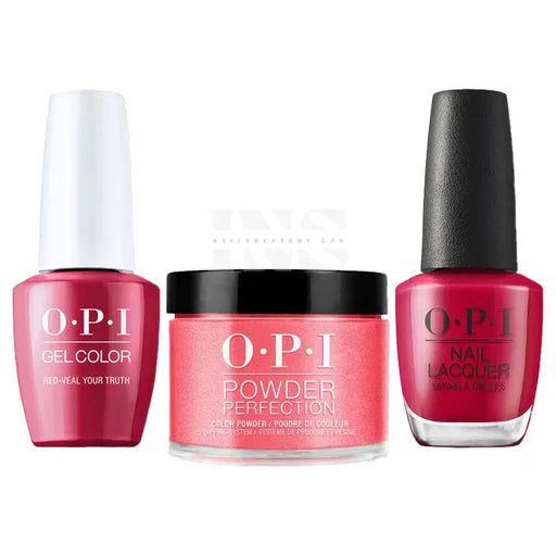 iNAIL SUPPLY - OPI Trio - Red-Veal Your Truth F007 - 0.4 Onz