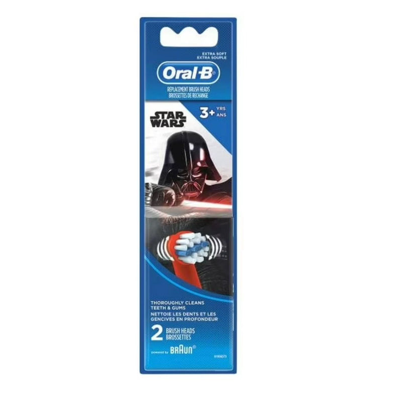 VIP Extensions Oral-B Kids Star Wars Replacement Brush Heads, Extra Soft – 2 Pc Toothbrush Heads Steel Blue