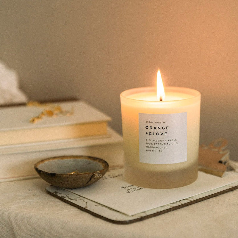 Slow North Orange + Clove - Signature Soy Candle Frosted Candles