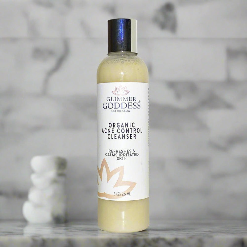 Glimmer Goddess® Organic Skin Care Organic Acne Cleanser – Gentle Face & Body Wash Facial Cleanser