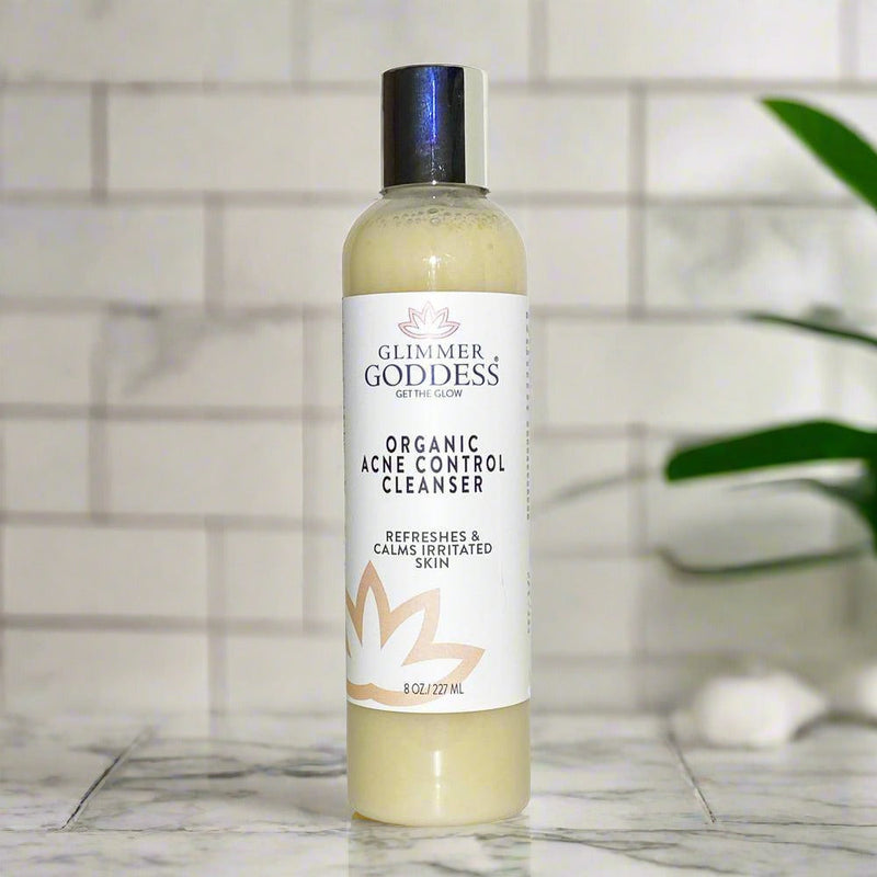Glimmer Goddess® Organic Skin Care Organic Acne Cleanser – Gentle Face & Body Wash Facial Cleanser