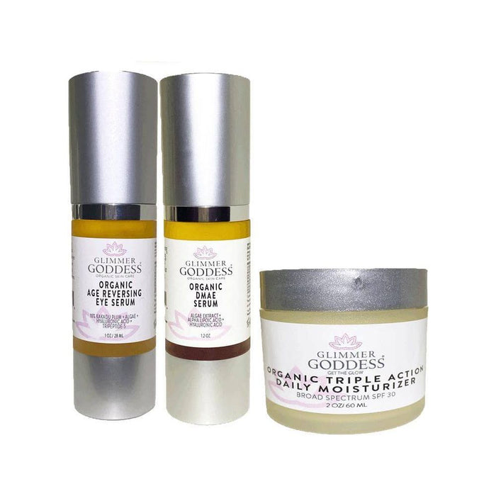 Glimmer Goddess® Organic Skin Care - Organic Anti-Wrinkle Rejuvenation Kit - Tighten Brighten & Moisturize