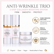 Glimmer Goddess® Organic Skin Care Organic Anti-Wrinkle Trio – 3-Step Collagen Boosting System Gift Packs & Value Sets White Smoke