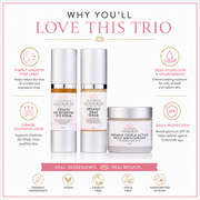 Glimmer Goddess® Organic Skin Care Organic Anti-Wrinkle Trio – 3-Step Collagen Boosting System Gift Packs & Value Sets White Smoke