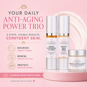 Glimmer Goddess® Organic Skin Care Organic Anti-Wrinkle Trio – 3-Step Collagen Boosting System Gift Packs & Value Sets Misty Rose