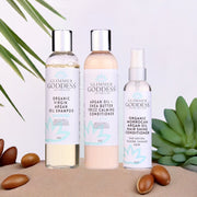 Glimmer Goddess® Organic Skin Care Organic Argan Oil Hair Treatment Trio – Hydrating 3-Step System Hair Care