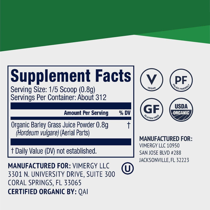 Vimergy - Organic Barley Grass Juice Powder