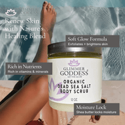 Glimmer Goddess® Organic Skin Care Organic Dead Sea Salt Body Scrub – Exfoliates, Detoxifies & Firms Skin Cleansers & Scrubs