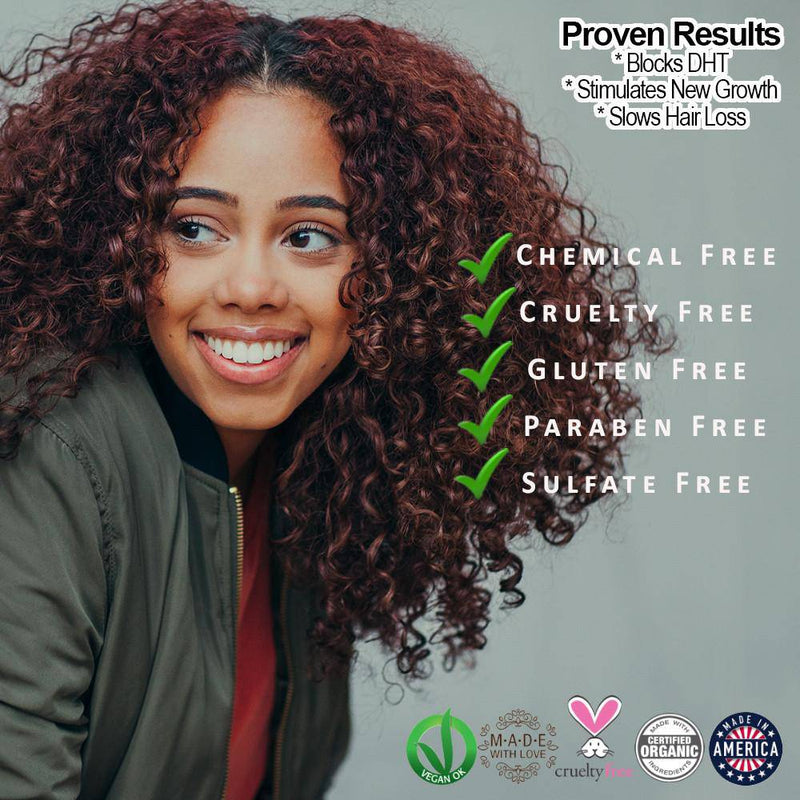 Glimmer Goddess® Organic Skin Care Organic Caffeine Hair Growth System – 3-Step Treatment Set Hair Growth