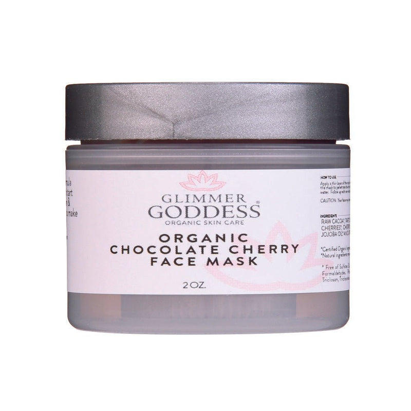 Glimmer Goddess® Organic Skin Care Organic Chocolate Cherry Face Mask – Antioxidant Anti-Aging Treatment Masks & Peels