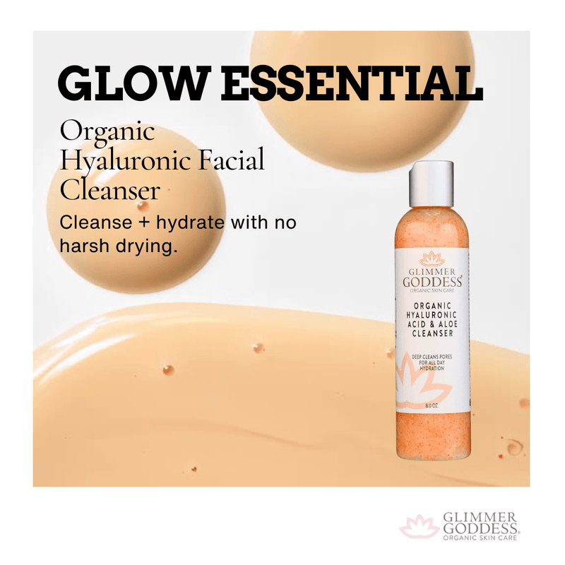 Glimmer Goddess® Organic Skin Care Organic Hydrating Facial Cleanser with Exfoliating Jojoba Beads – 8 oz Cleansers & Scrubs