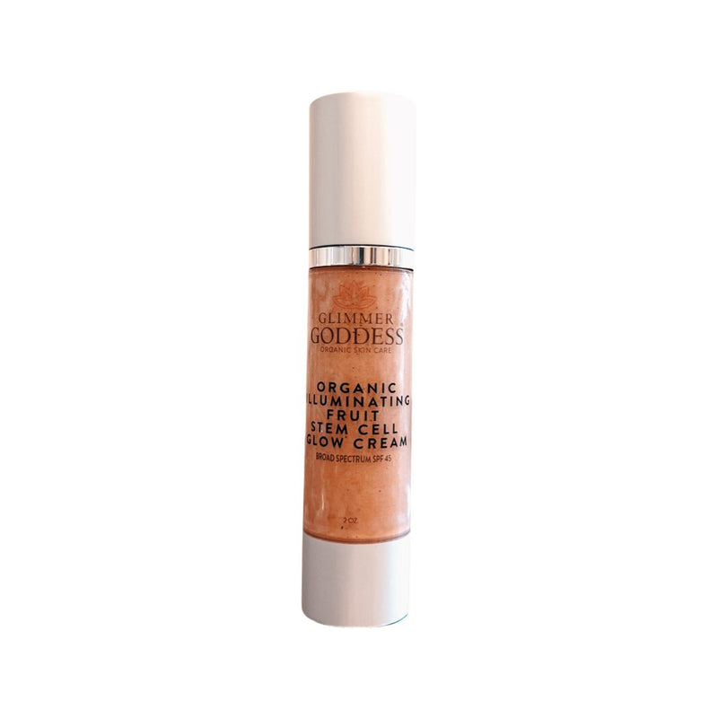 Glimmer Goddess® Organic Skin Care Organic CC Cream with SPF 45 – Illuminating Fruit Stem Cell Glow Cream with Reef-Safe Sunscreen Moisturizers