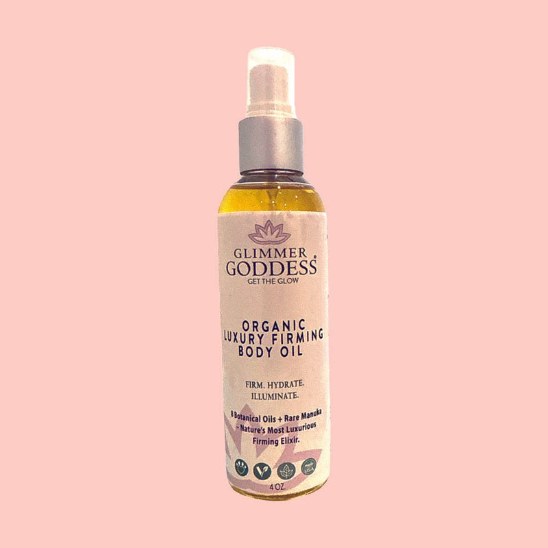 Glimmer Goddess® Organic Skin Care Organic Luxury Firming Body Oil – Anti-Aging Treatment Body Oil