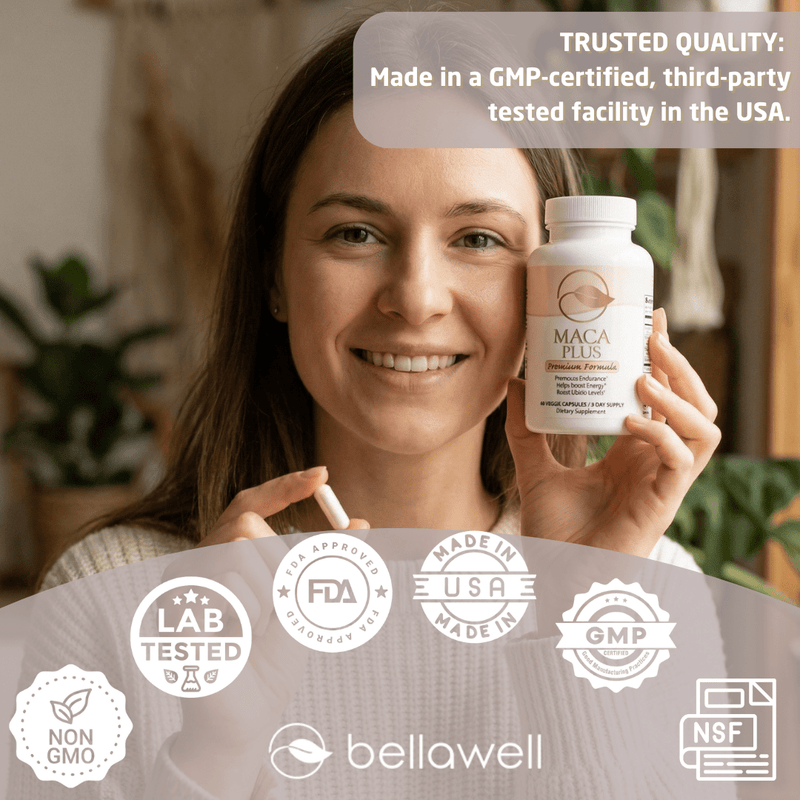 Bellawell Health Organic Maca Root Complex by Bellawell Capsules Dark Gray